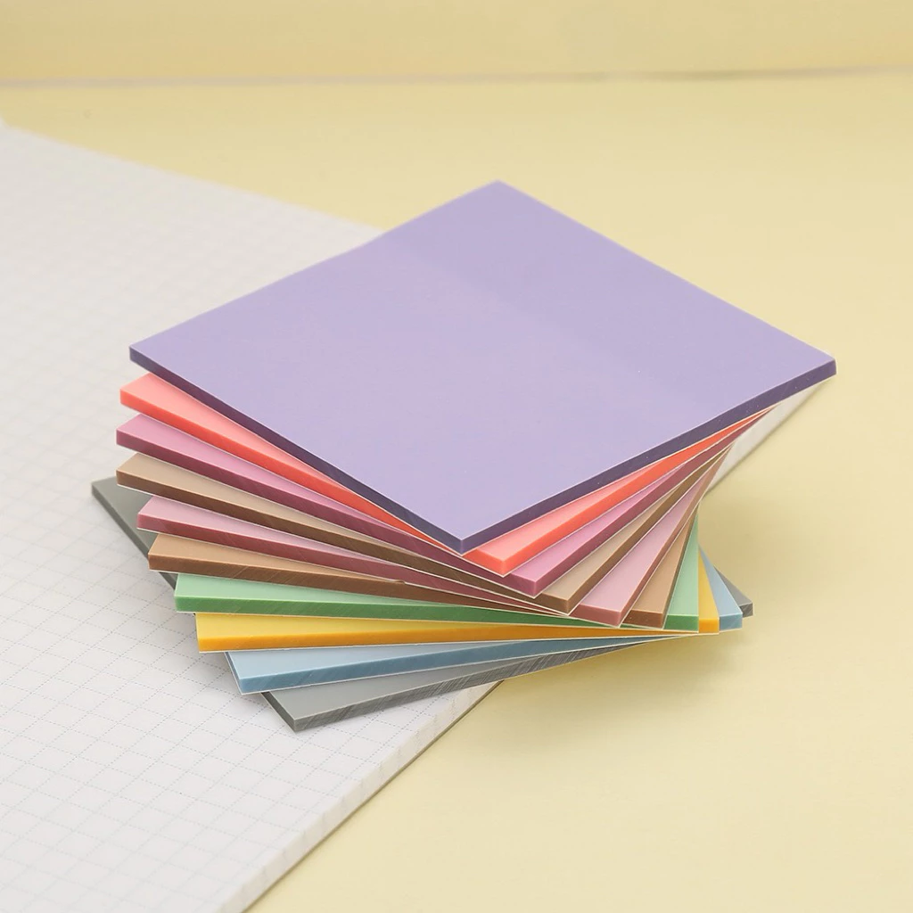 <พร้อมส่ง> โน๊ตกาวใส PET สีพื้น V.2 | 25 สี/ 50แผ่น | Transparent Sticky Note กันน้ำ โน๊ตพลาสติก เครื่องเขียน โพอิท