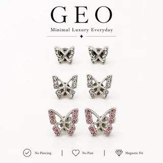 GEO ต่างหูแม่เหล็ก รุ่น | Papillon Collection | ไม่ต้องเจาะหู ใส่สบาย สไตล์มินิมอล