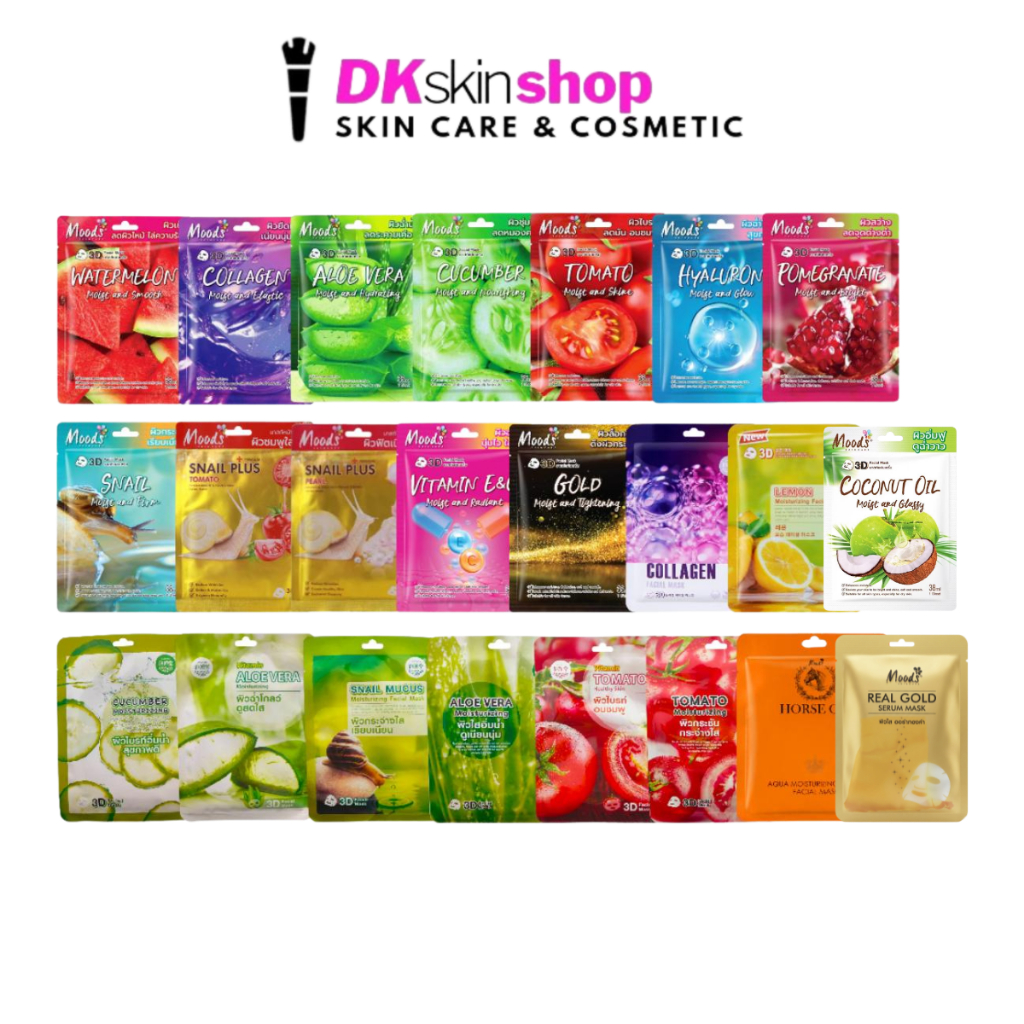 อีส-สกิน/มูดส์ แผ่นมาส์กหน้า [ยกกล่อง/10ซอง] EAST-SKIN/Moods Facial Mask Sheet 38ml.