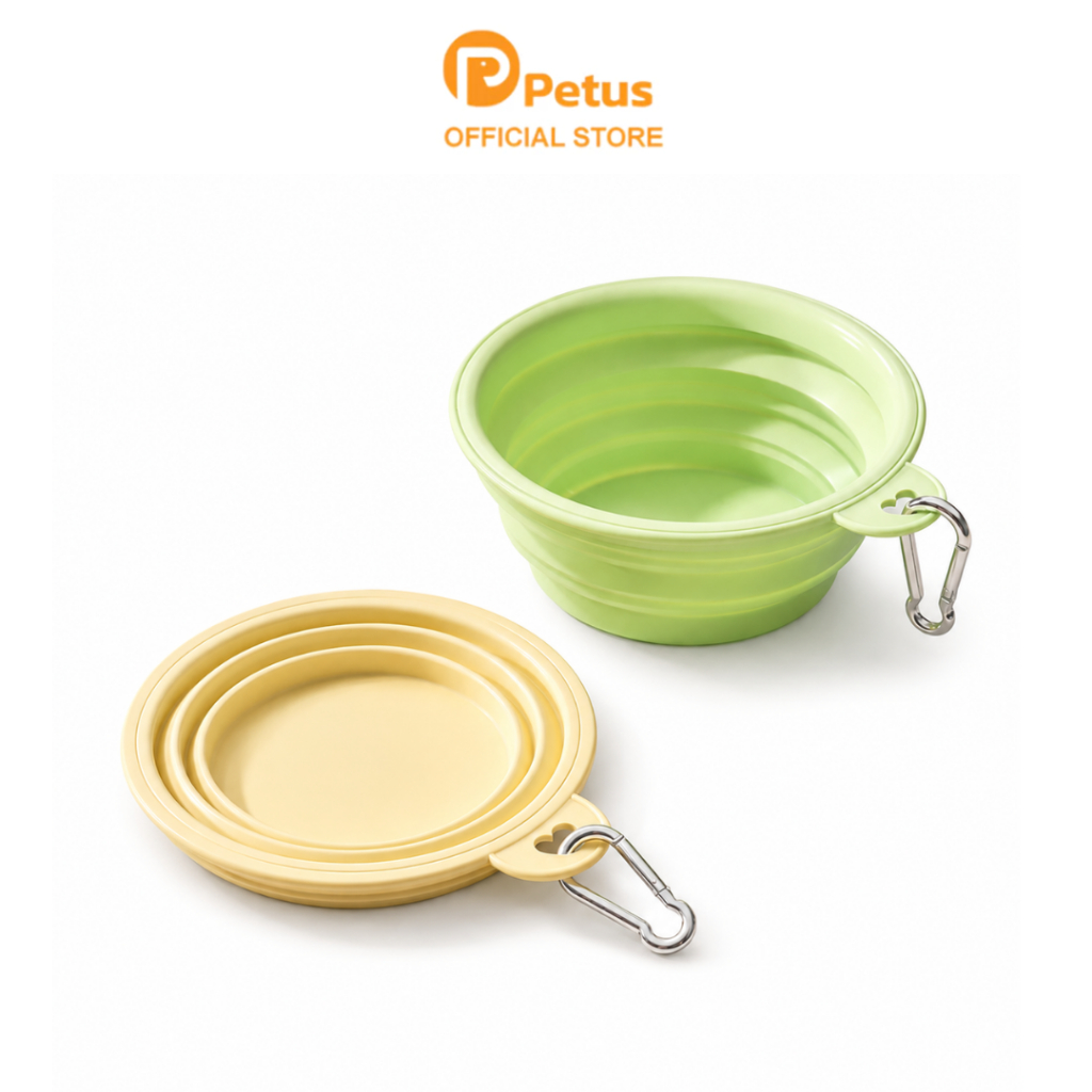 Petus ชามสัตว์เลี้ยงพกพา ชามพับได้ ถ้วยพับได้ Portable Pet Bowl พกพาสะดวก ใช้งานง่าย 3 ขนาด