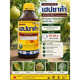 เฮปซาก้า ยกลัง 12 ขวด * ขนาด 1 ลิตร เฮกซะโคนาโซล 5%SC หวีทอง ราแป้ง ราดำ แอนแทรทคโนส เน่า ใบจุด เมล็ดด่าง สูตรเย็น