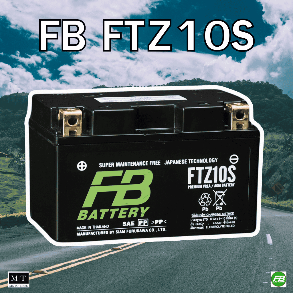 แบตเตอรี่ FB FTZ10(12V9.1AH) ใช้กับรถจักรยานยนต์ CBR500,CB500,CBR650