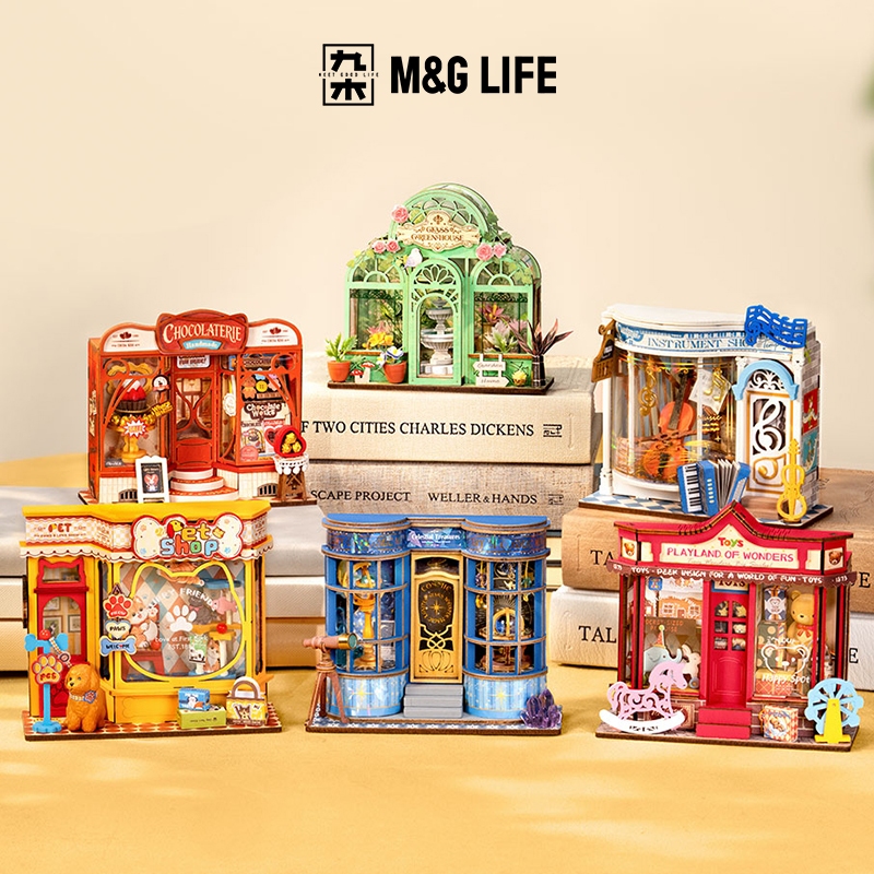 M&G LIFE x Rolife Mini Shop Series โมเดลชิ้นงานประกอบที่ขึ้นรูปด้วยการฉีดพลาสติก