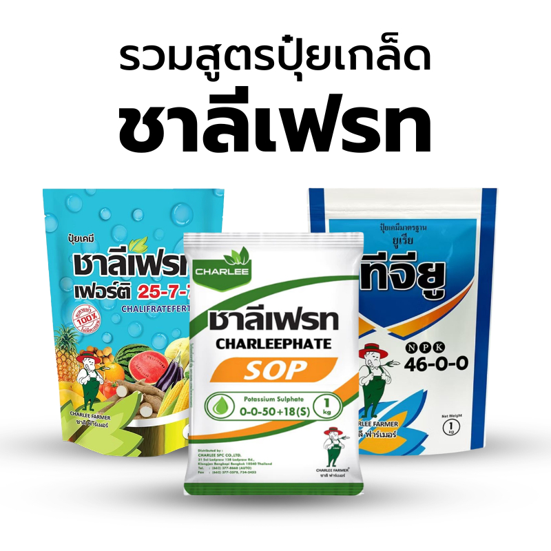 ปุ๋ยเกล็ด ชาลีเฟรท 25-7-7, 15-0-0, 0-0-50, 46-0-0 ปุ๋ยบำรุงต้น บำรุงใบ เร่งโต ปุ๋ยเคมี 1 กก.