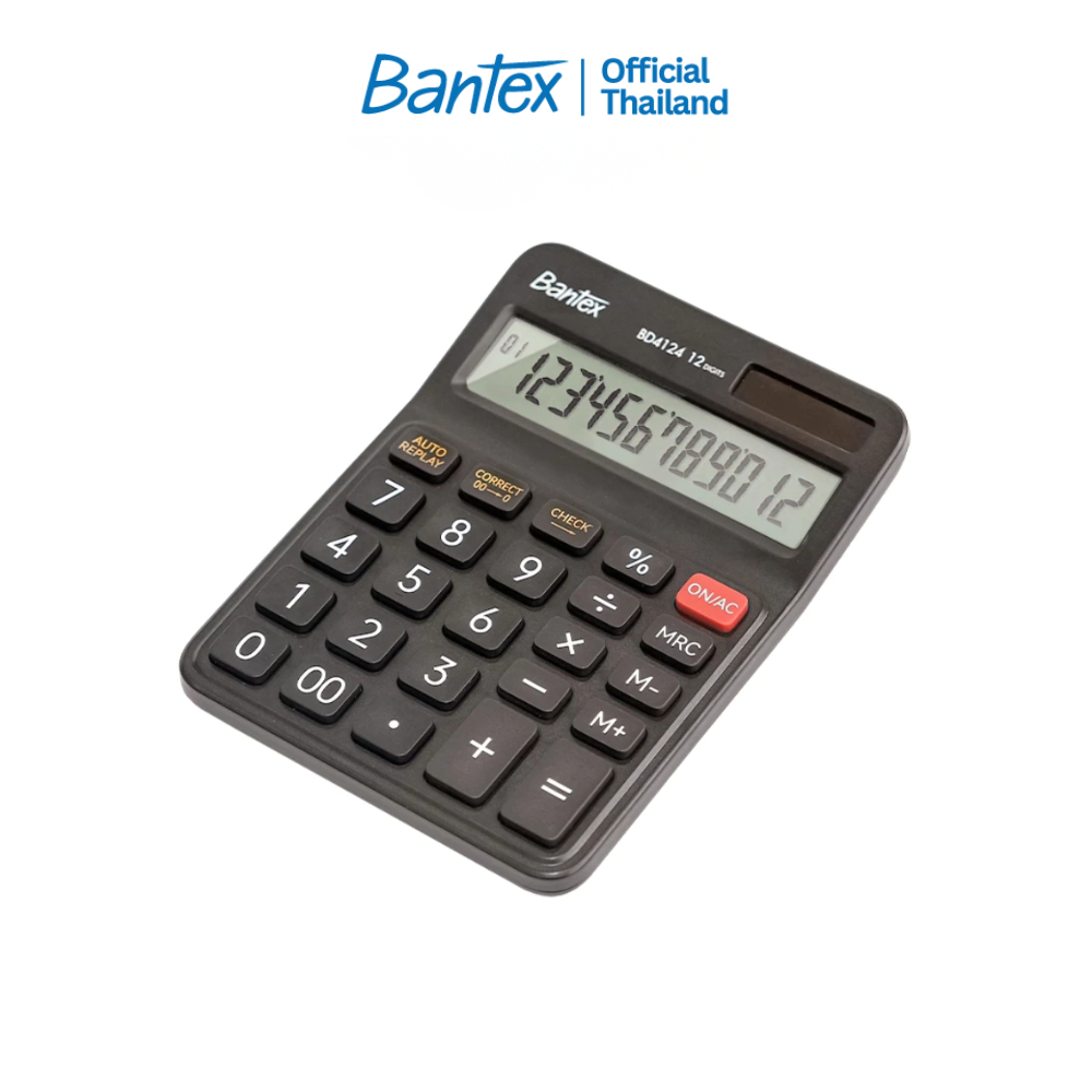 Bantex เครื่องคิดเลข เครื่องคิดเลขจอดิจิทัล 12 หลัก 240 ฟังก์ชัน ชาร์จพลังงานแสงอาทิตย์ Calculator