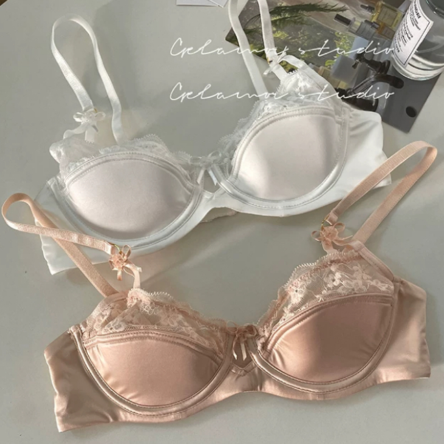 💗set💗บราเลสลายลูกไม้เซ็กซี่ บราสำหรับเก็บทรง ดีไซน์ครึ่งเต้า ฟองน้ำบาง เหมาะสำหรับอกเล็ก
