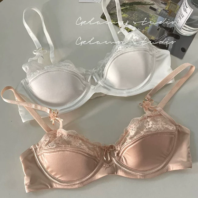 💗set💗บราเลสลายลูกไม้เซ็กซี่ บราสำหรับเก็บทรง ดีไซน์ครึ่งเต้า ฟองน้ำบาง เหมาะสำหรับอกเล็ก