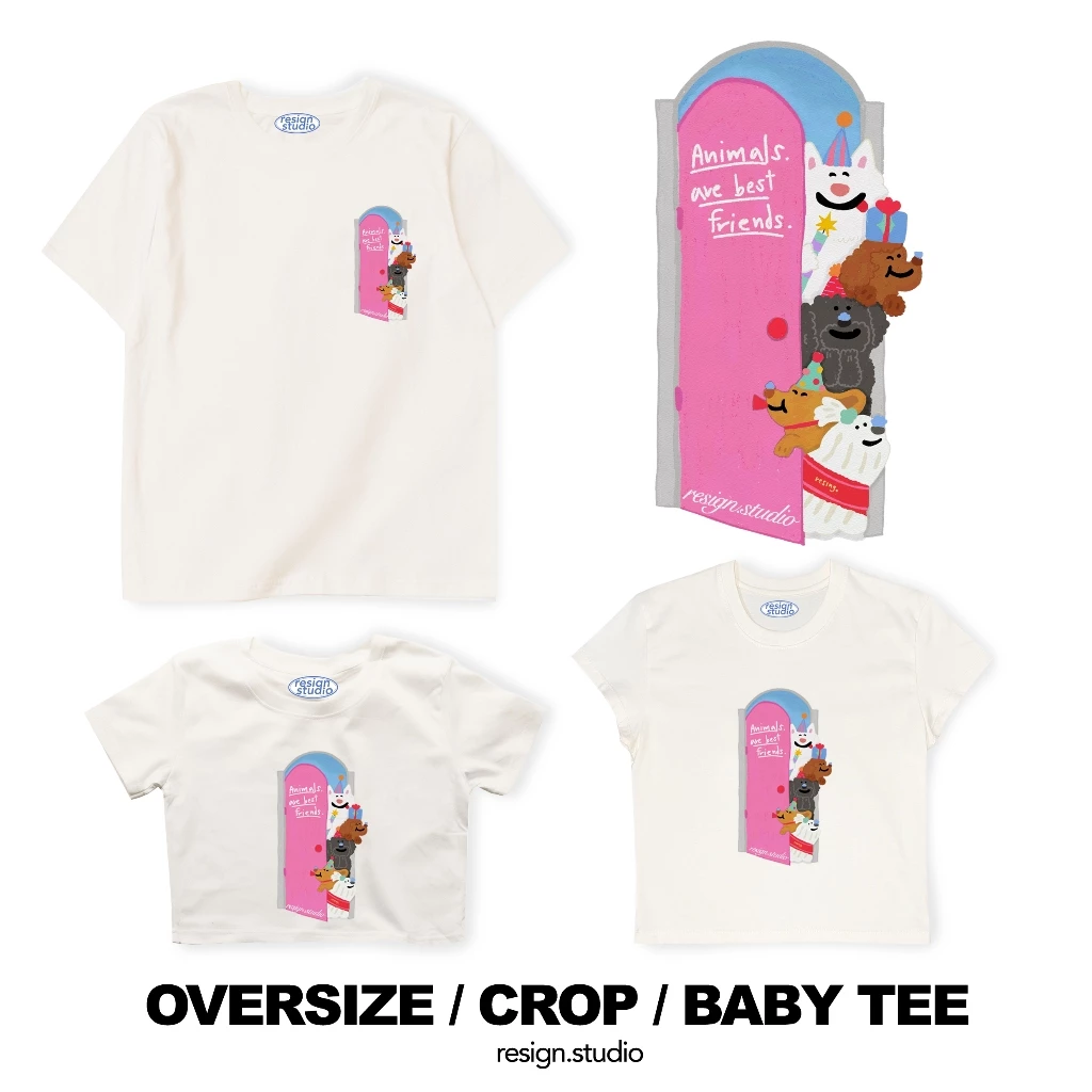 resign studio - Oversize/Crop/Babytee ลาย Party Parade