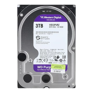 3 TB 3.5 INCH HDD (ฮาร์ดดิสก์ 3.5 นิ้ว) WD PURPLE - 256MB SATA3 WD33PURZ