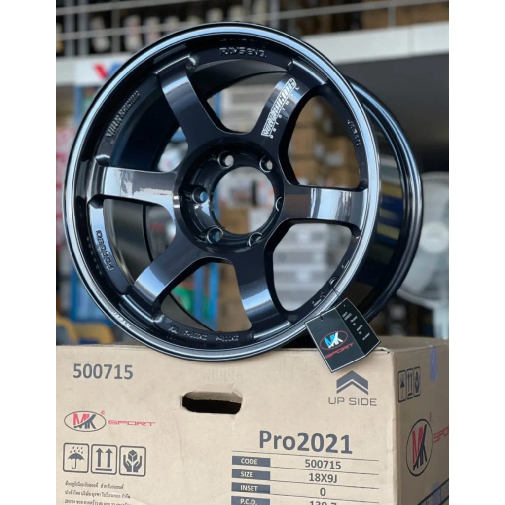 ล้อแม็กใหม่ - TE37 SUV 2021  ล้อเบา - งาน MK -  สีเทาเงา หยดเงิน ขอบ18 - ( 18 x 6 รู ) หน้ากว้าง 9.0