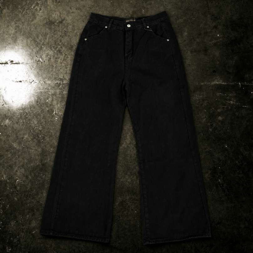 CBE BLACK BOOTCUT JEANS 01 / กางเกงยีนส์ขายาวสีดำ