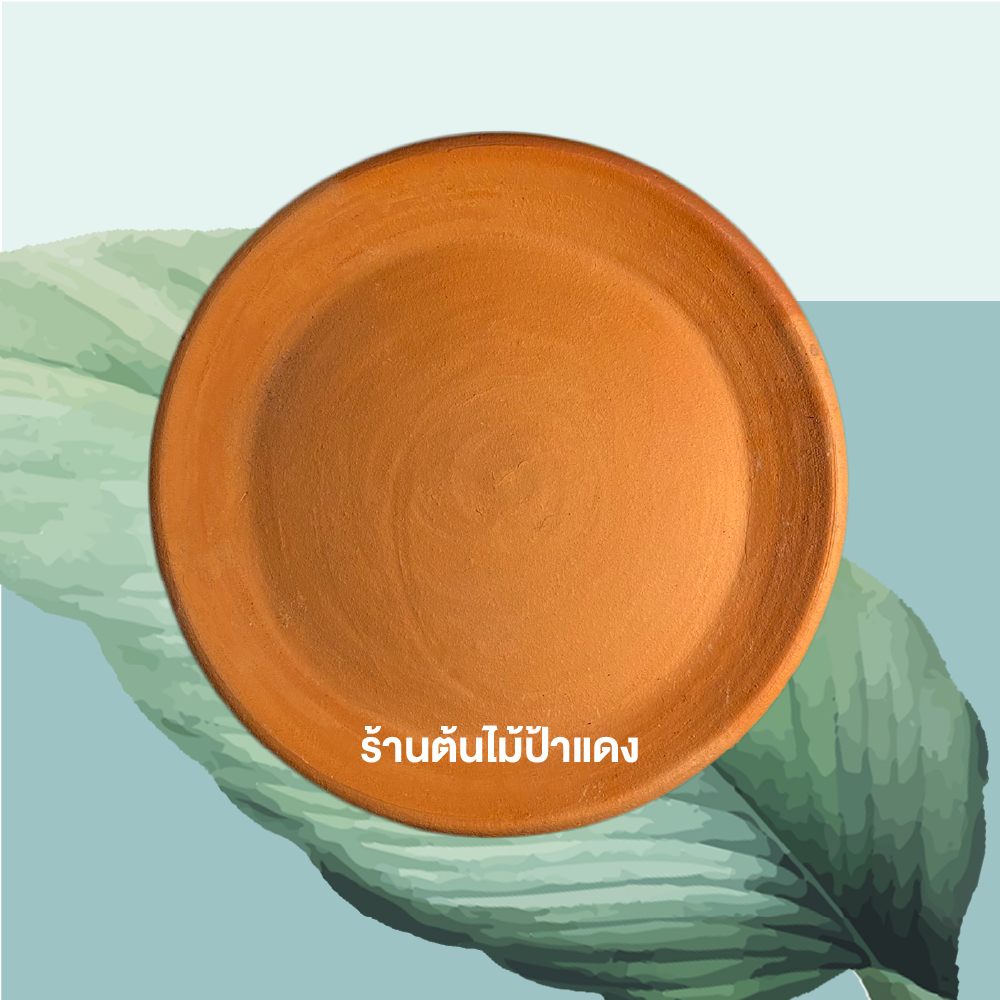 จานรองกระถางต้นไม้ จานรองกระถางดินเผา 8"-12"