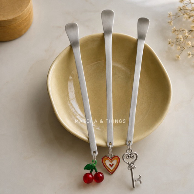 (เฉพาะชาร์มห้อย) Matcha Charm Spoon | ชาร์มห้อยช้อนมัทฉะ 5 ลาย by Matcha&Things