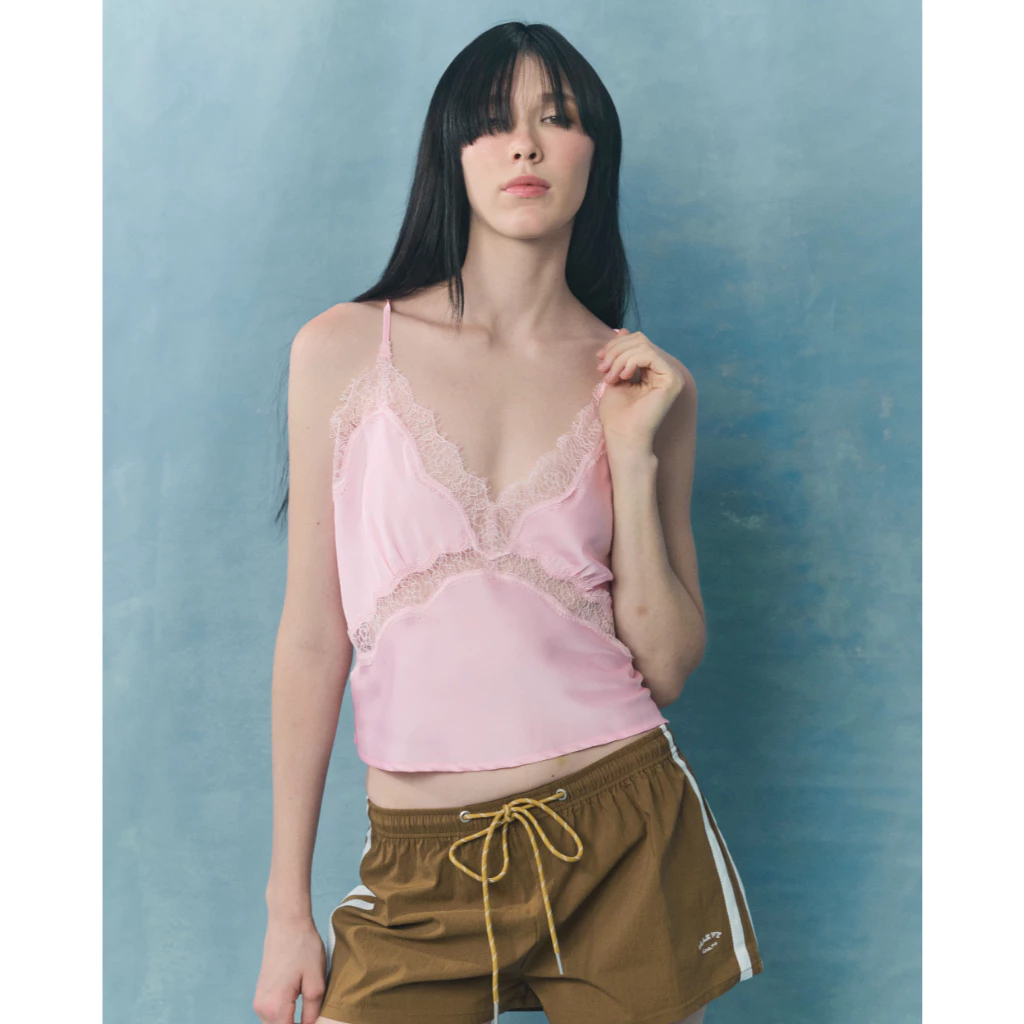 Satin Lace Camisole (Blush Pink)