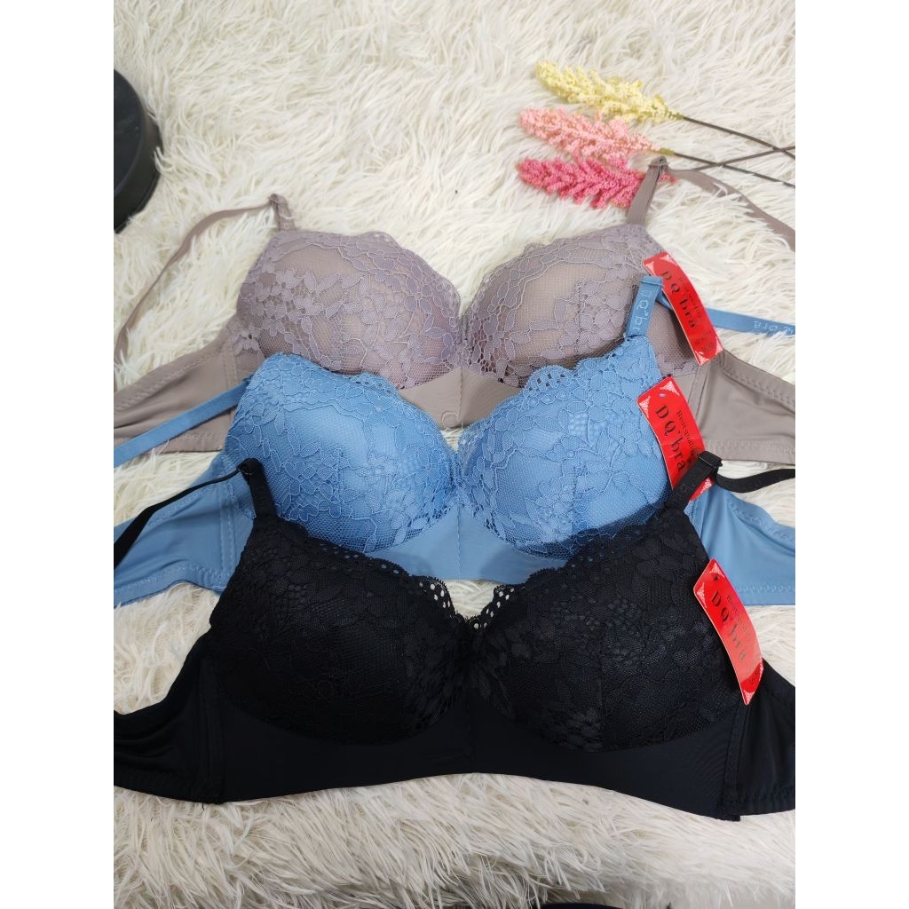 เสื้อชั้นในลูกไม้ไม่มีโครงฟองกลาง🌷🌷ป้ายDQ bra