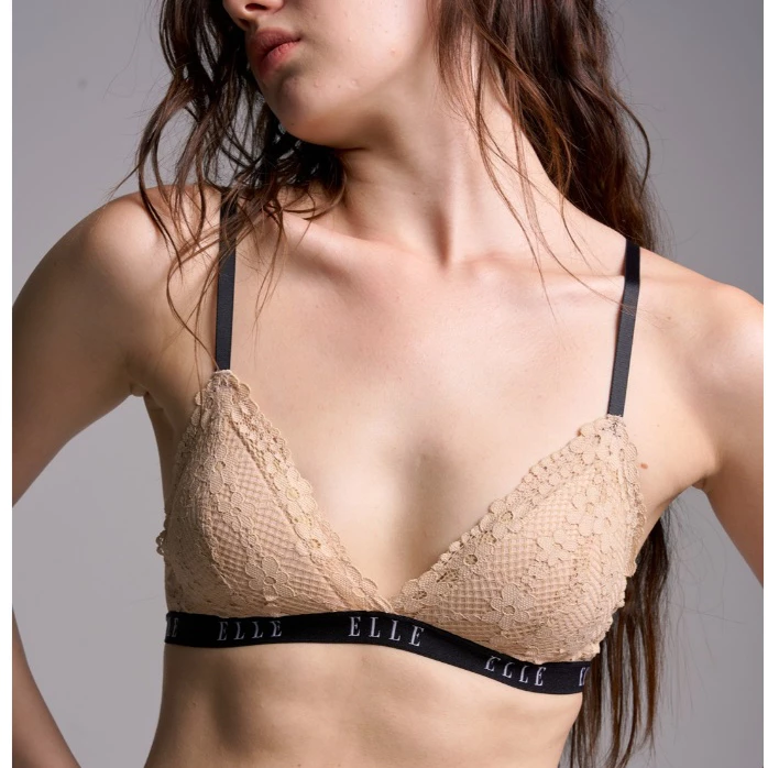 ELLE Lingerie Padded bra ยกทรงรูปแบบไม่มีโครงตกแต่งลูกไม้ (ไม่รวมกางเกงใน) - LB6719