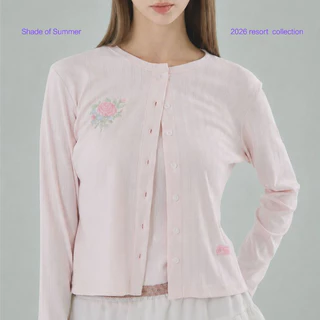 rand0m piece - Rose Pointelle Cardigan คาร์ดิแกนฉลุแขนยาว ลายดอกไม้