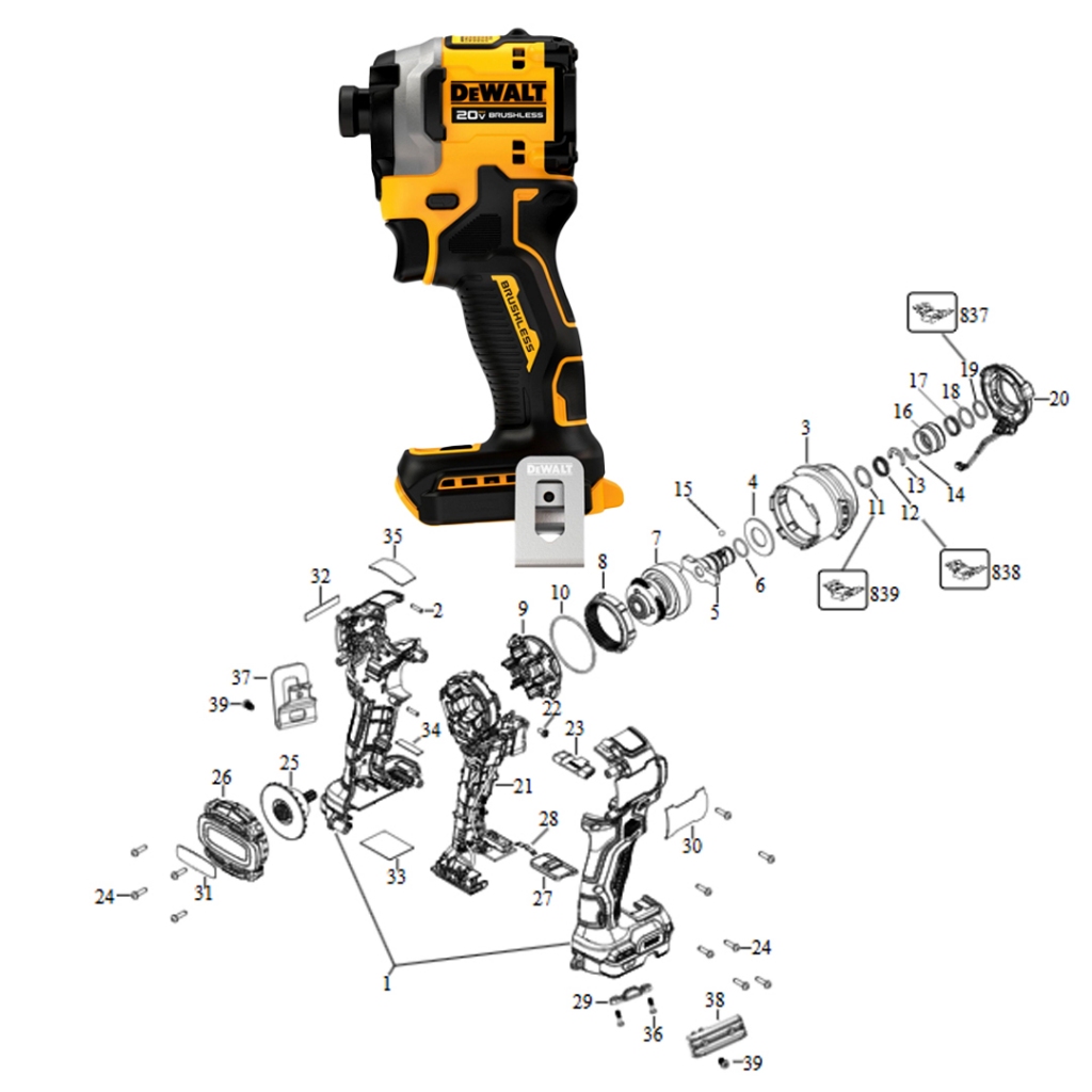DEWALT DCF850 อะไหล่แท้ศูนย์ PART-3