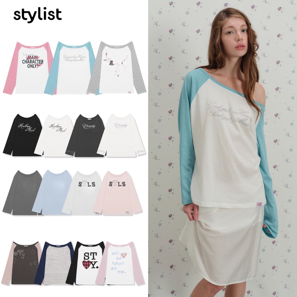 (พร้อมส่ง โค้ด 30% Max 1,000) STYLIST - Mila Amour เสื้อปาดไหล่แขนยาวผ้ายืด Patchwork ลายสก็อต ลิงก์1