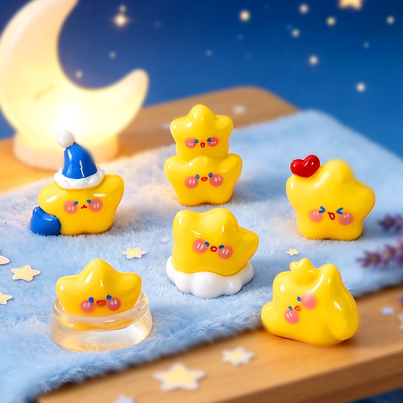 พร้อมส่ง ของตกแต่ง สะสม DIY ดาวจิ๋ว (1 SET 6 ตัว)