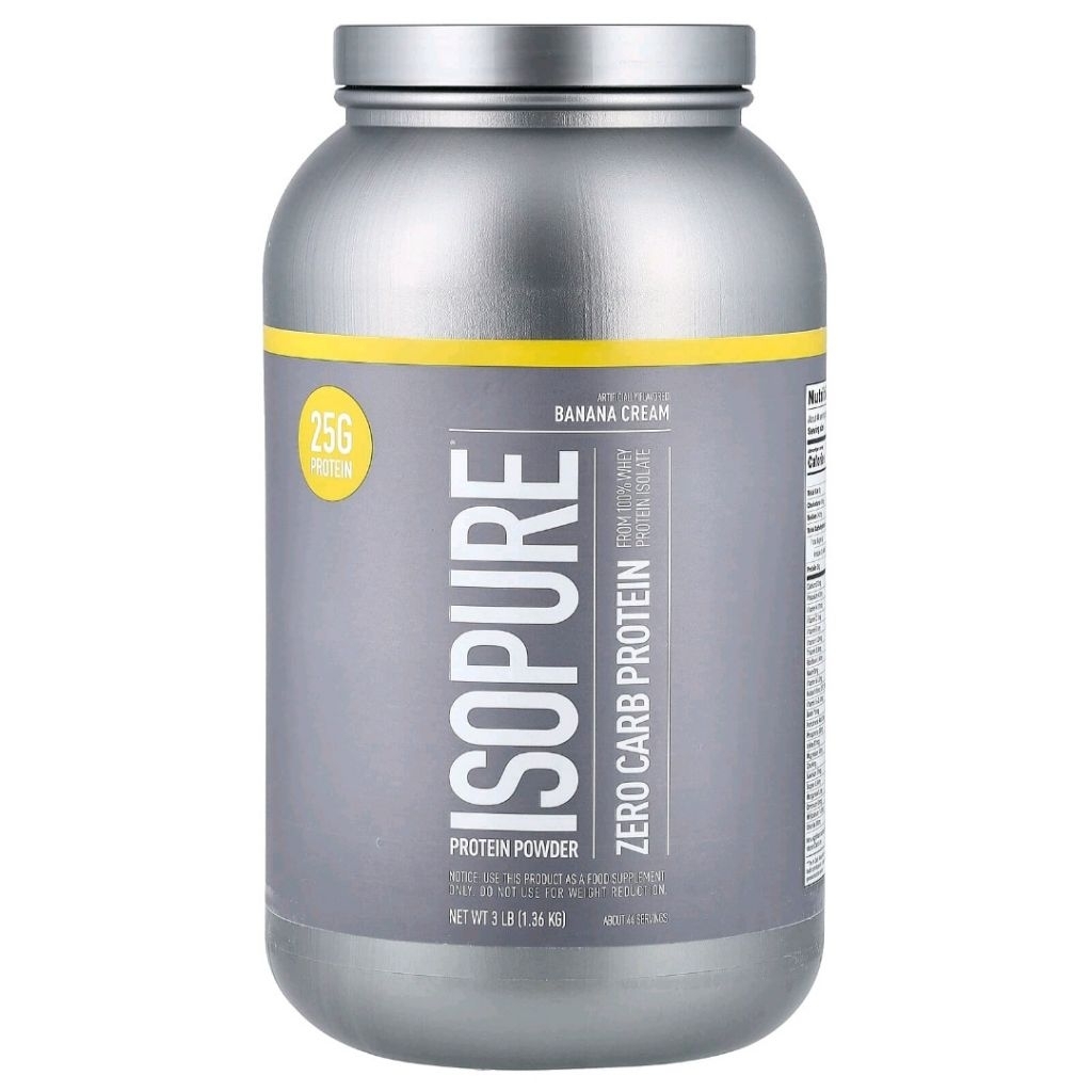 Isopure, Zero Carb Protein Powder, Banana Cream, 3 lb (1.36 kg)