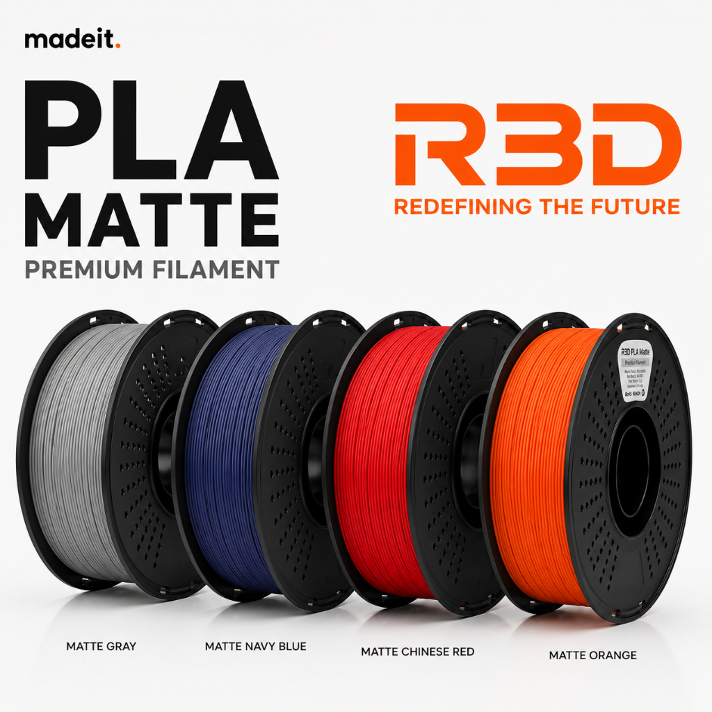 R3D PLA Matte Series Filament 1.75mm 1kg เส้นพลาสติกพิมพ์ 3D สีมินิมอล ผิวด้าน ปริ้นง่าย