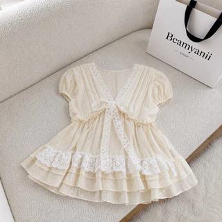 เสื้อแขนตุ๊กตา อก 32-38 แต่งฉลุโบว์หน้า ( Cookie )
