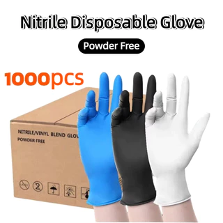 ถุงมือไนไตร ไม่มีแป้ง 100 ชิ้น/กล่อง ถุงมือยาง สัมผัสอาหารได้ Nitrile Glove มี 3สีให้เลือก
