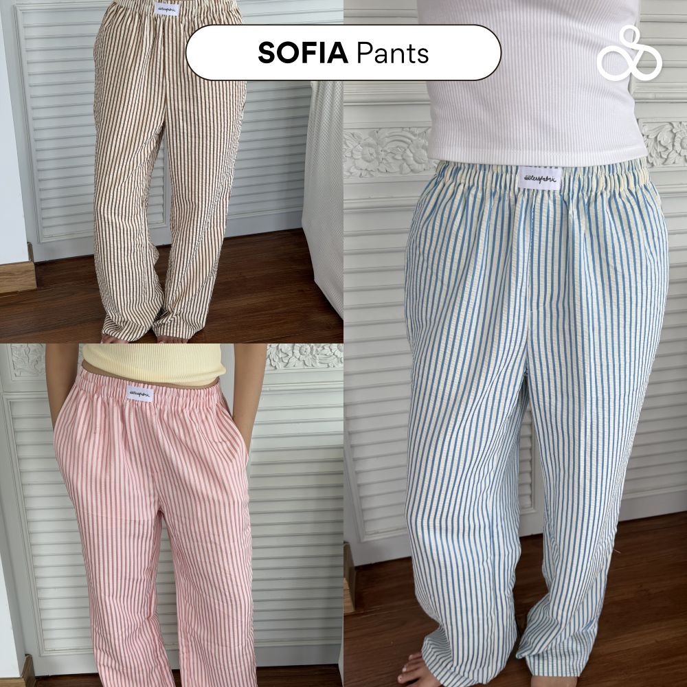 Sistersfabric - Sofia pants กางเกงเอวยางยืดลายทาง