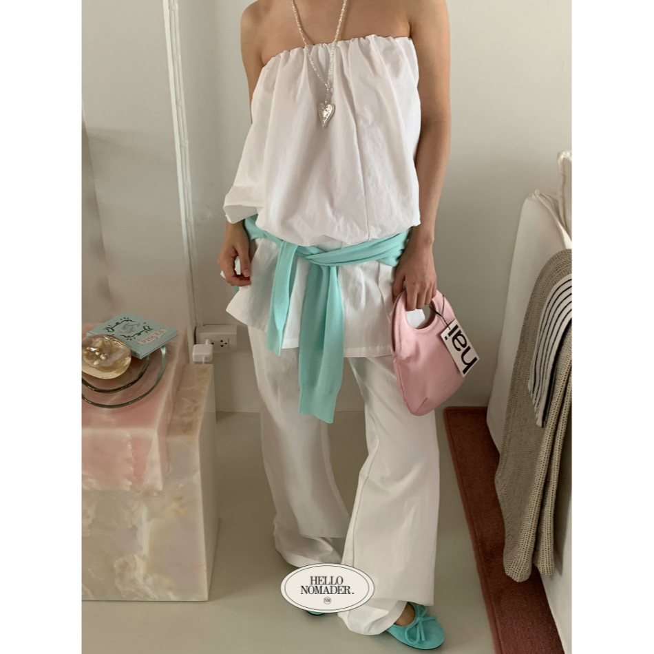 NOMADE.& พร้อมส่ง Love Ballon Tube top {เสื้อเกาะอกชายบอลลูน}