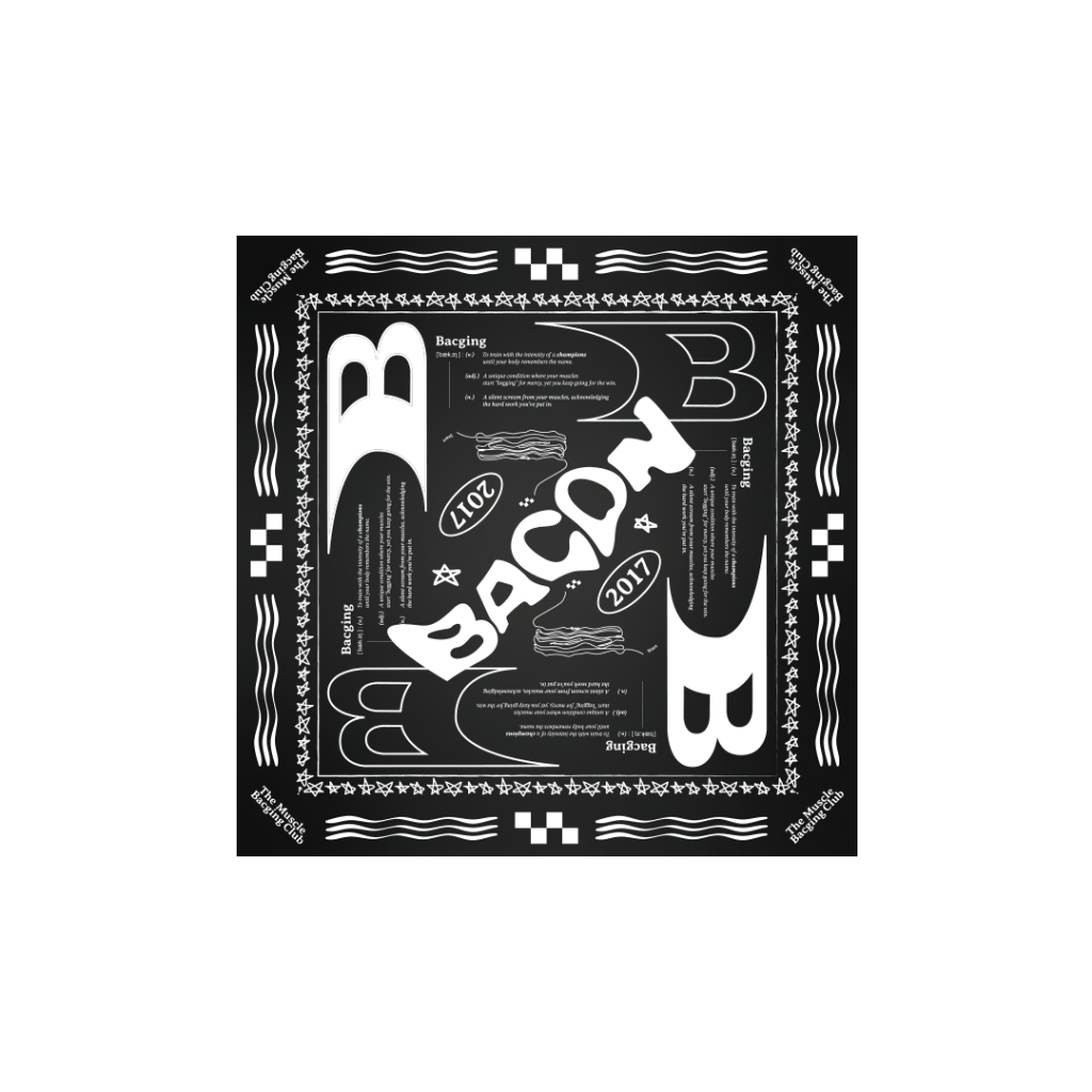 Bacon Time | The Muscle Bacging Club Bandana [Black] ผ้าโพกหัว ทีมเบคอนไทม์