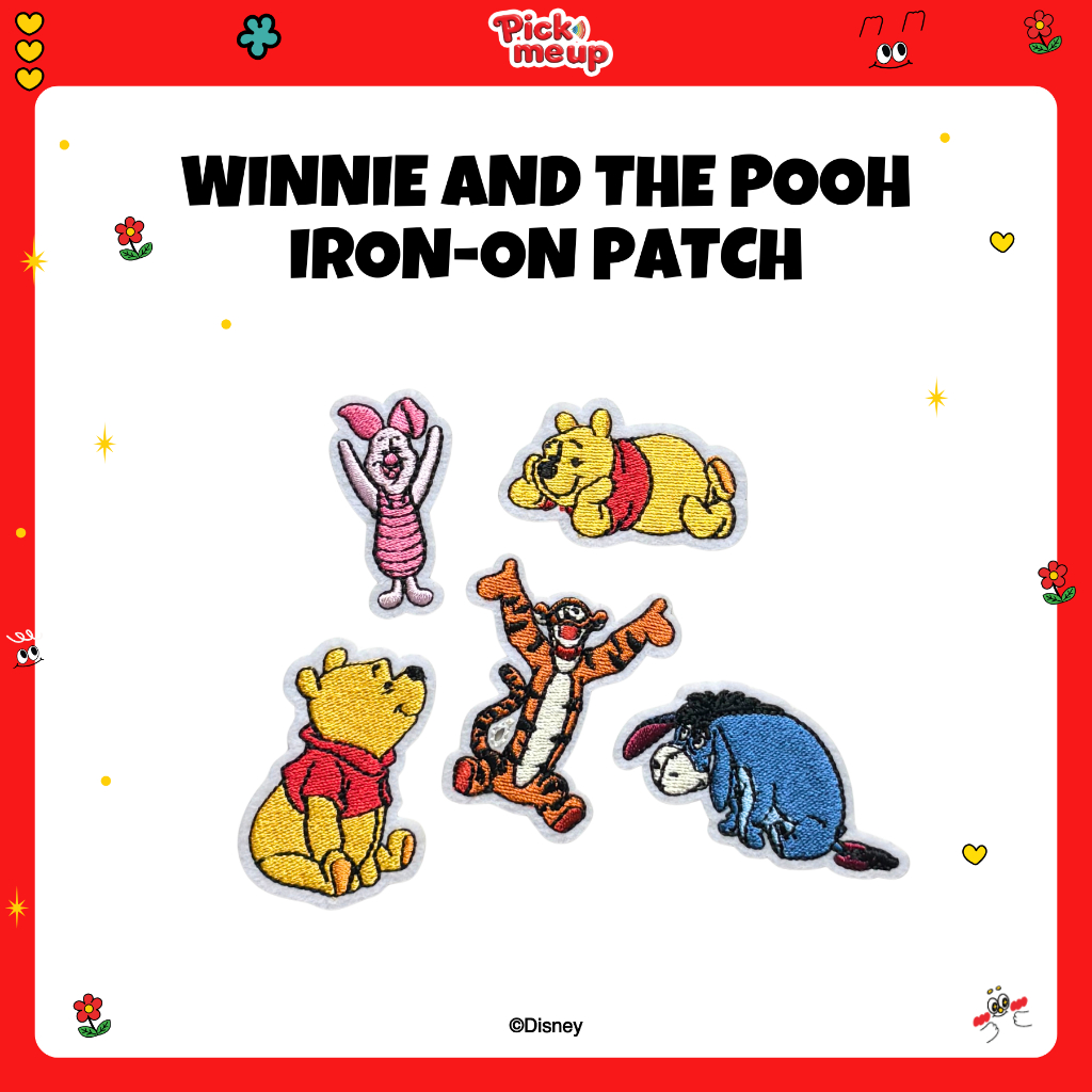 PickMeUp WINNIE THE POOH Iron-On Patch ลิขสิทธิ์ Disney