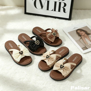 Falisar รองเท้าแตะผู้หญิง ราคาคุ้มค่า โบว์แฟชั่น ใส่สบาย กันลื่น กันน้ำ พื้นสูง 3CM ไซซ์ 37-41 รุ่น 2993-3