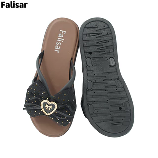 Falisar รองเท้าแตะผู้หญิง ราคาคุ้มค่า โบว์แฟชั่น ใส่สบาย กันลื่น กันน้ำ พื้นสูง 3CM ไซซ์ 37-41 รุ่น 2993-3