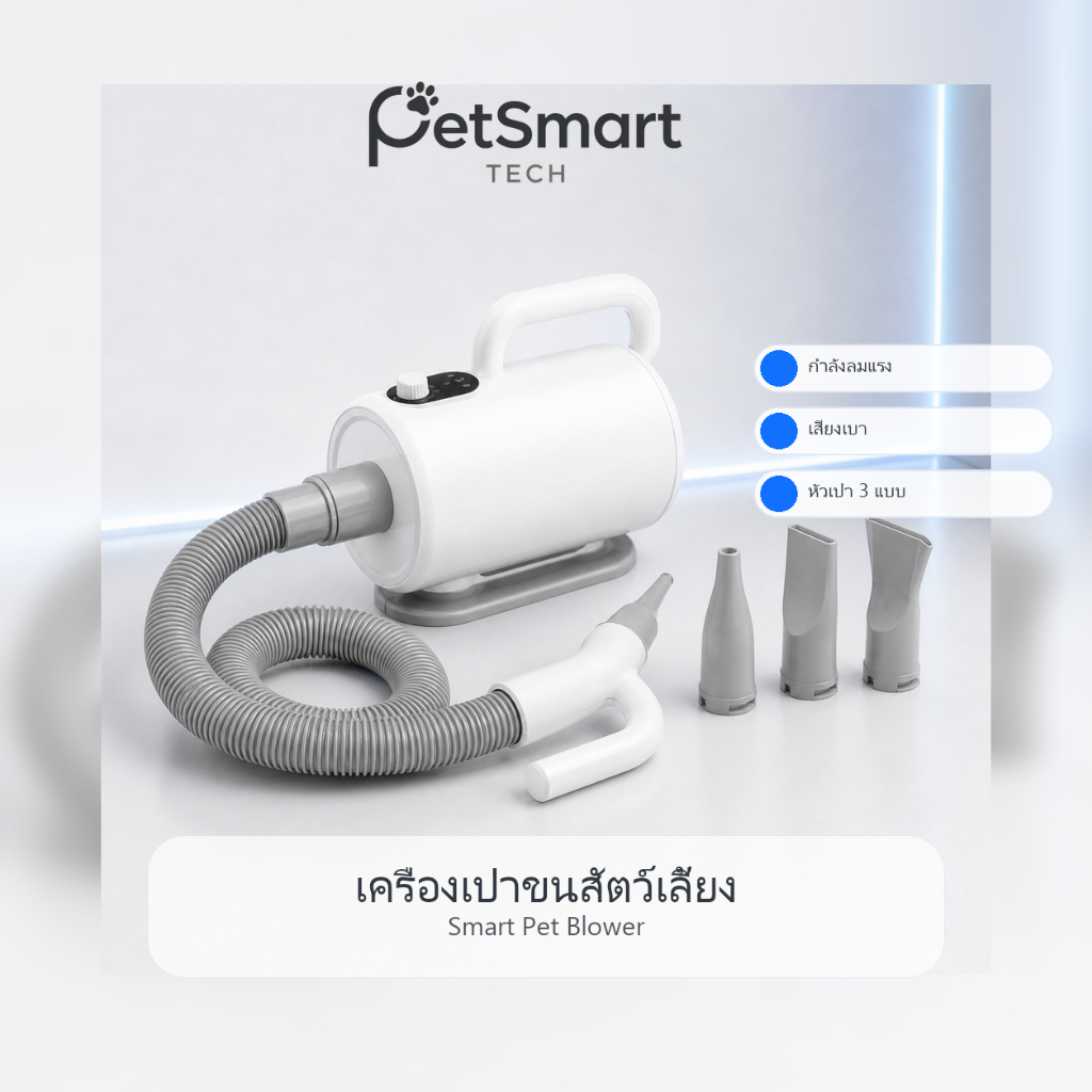 [PetSmart]Pet Hair Dryer Redminut เครื่องเป่าขนสัตว์เลี้ยง 2000W ลมแรงเสียงเบา หน้าจอสัมผัส ปรับลมได