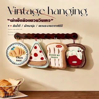 ผ้าเช็ดมือแขวนผนัง ขนกำมะหยี่นุ่ม อเนกประสงค์ ซับน้ำเร็ว แห้งไว ไม่มีกลิ่นอับ ห้องครัว ห้องน้ำ ลายการ์ตูน