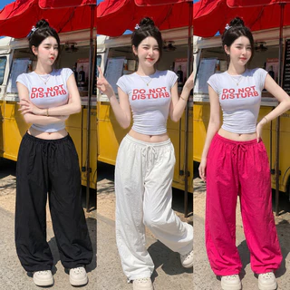 กางเกงขายาว กางเกงBaggy เอวยางยืด ผ้าบับเบิ้ล มีไซส์ M-XL ใส่ได้ทั้งเอวต่ำเอวสูง สาวอวบใส่ได้ รุ่น Baggy bubble