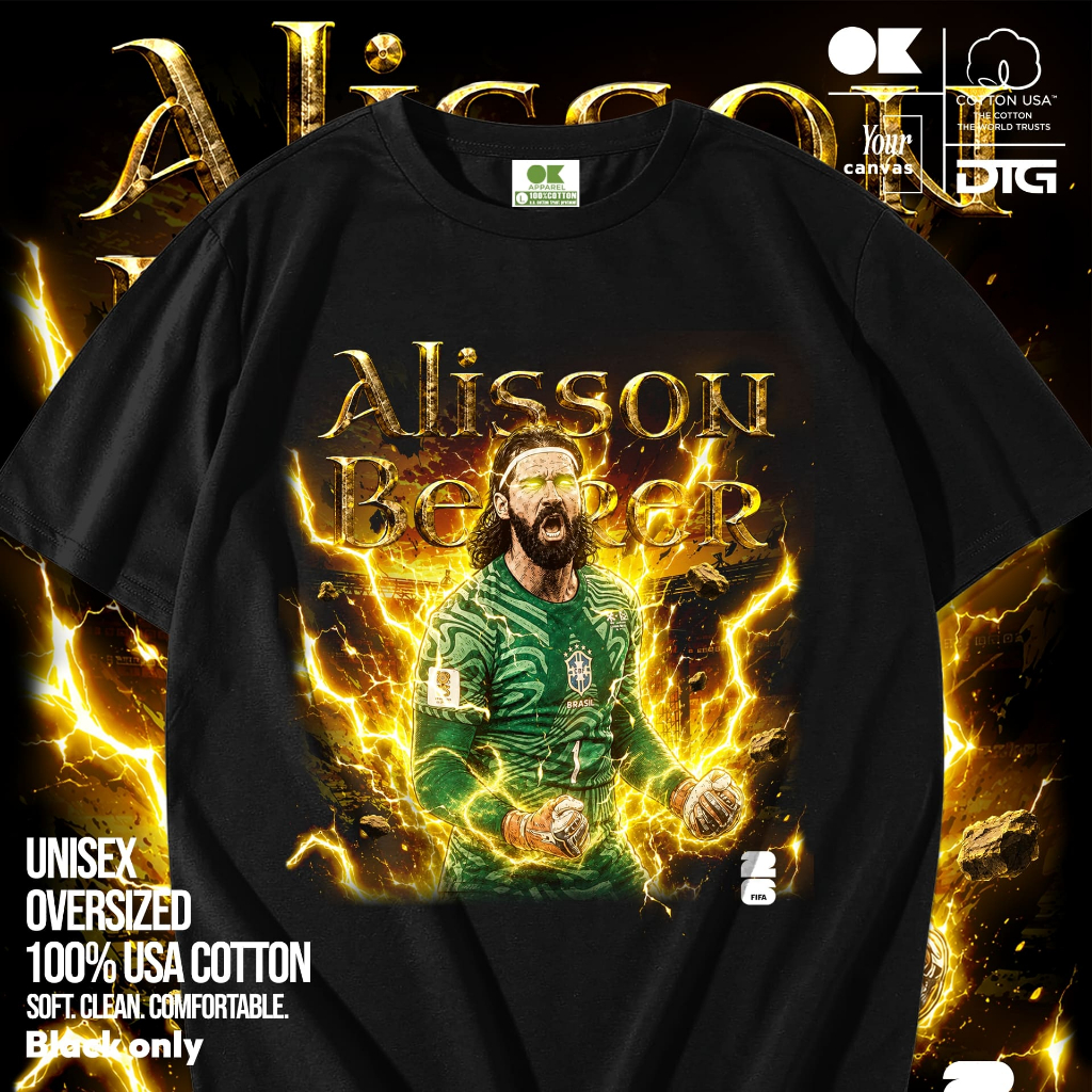 OK Apparel เสื้อยืดคอกลม ลาย Alisson ทรง oversize Cotton USA พร้อมส่ง