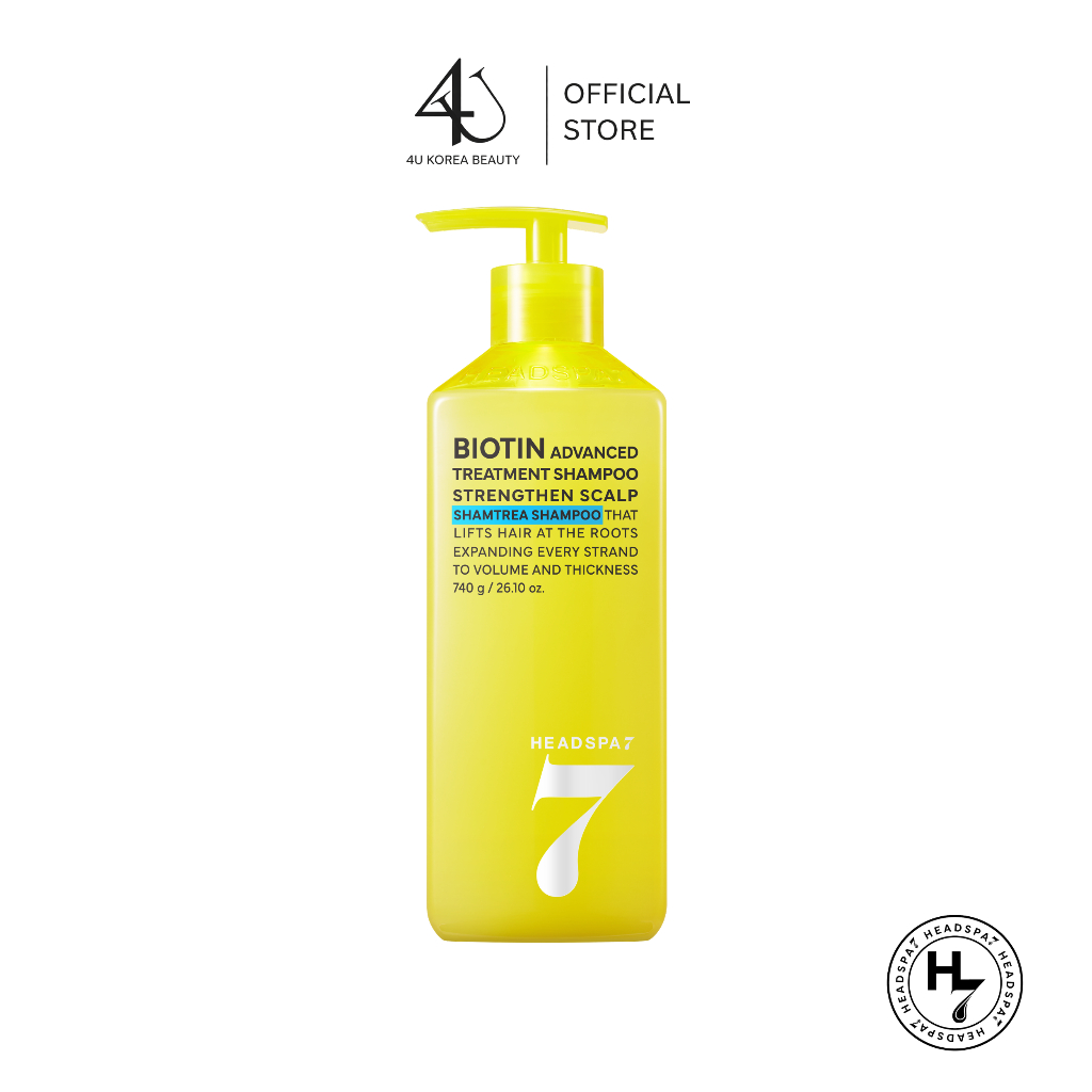 HEADSPA7 BIOTIN ADVANCED TREATMENT SHAMPOO 740ml 2in1 แชมพูและทรีทเม้นท์ทำความสะอาดพร้อมบำรุงอย่างอ่อนโยน ผมนุ่มลื่น