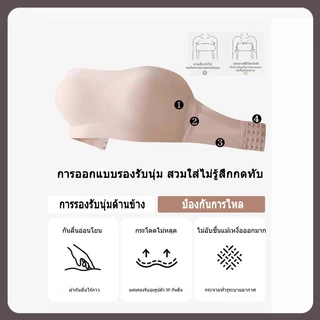 บราไร้สายไม่หลุด ไม่มีโครง ดันทรง ไม่มีตะเข็บ ซ่อนเร้น กันโป๊ ระบายอากาศ ไม่รัด ปีกนก ดันทรงคนหน้าอกเล็ก ใช้ได้ทุกชุด