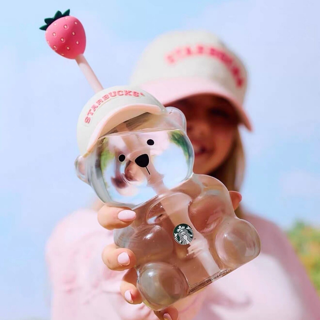 ขายดี Starbucks Pink Bearista Bear Glass Cup ลิมิเต็ดเวอร์ชันสุดน่ารัก