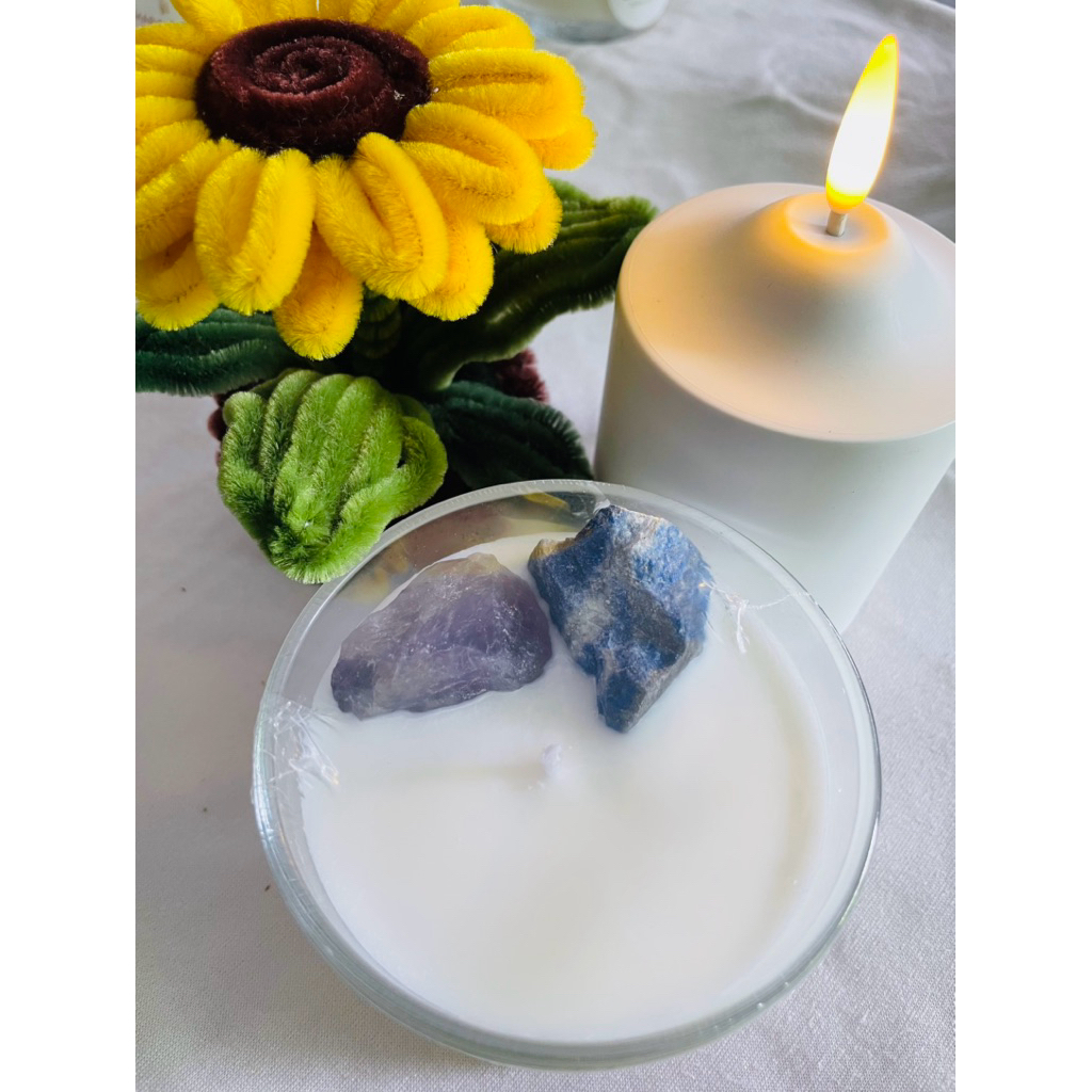 เทียนหอมไขถั่วเหลือง หินมงคล Soywax Candle homemade🌺