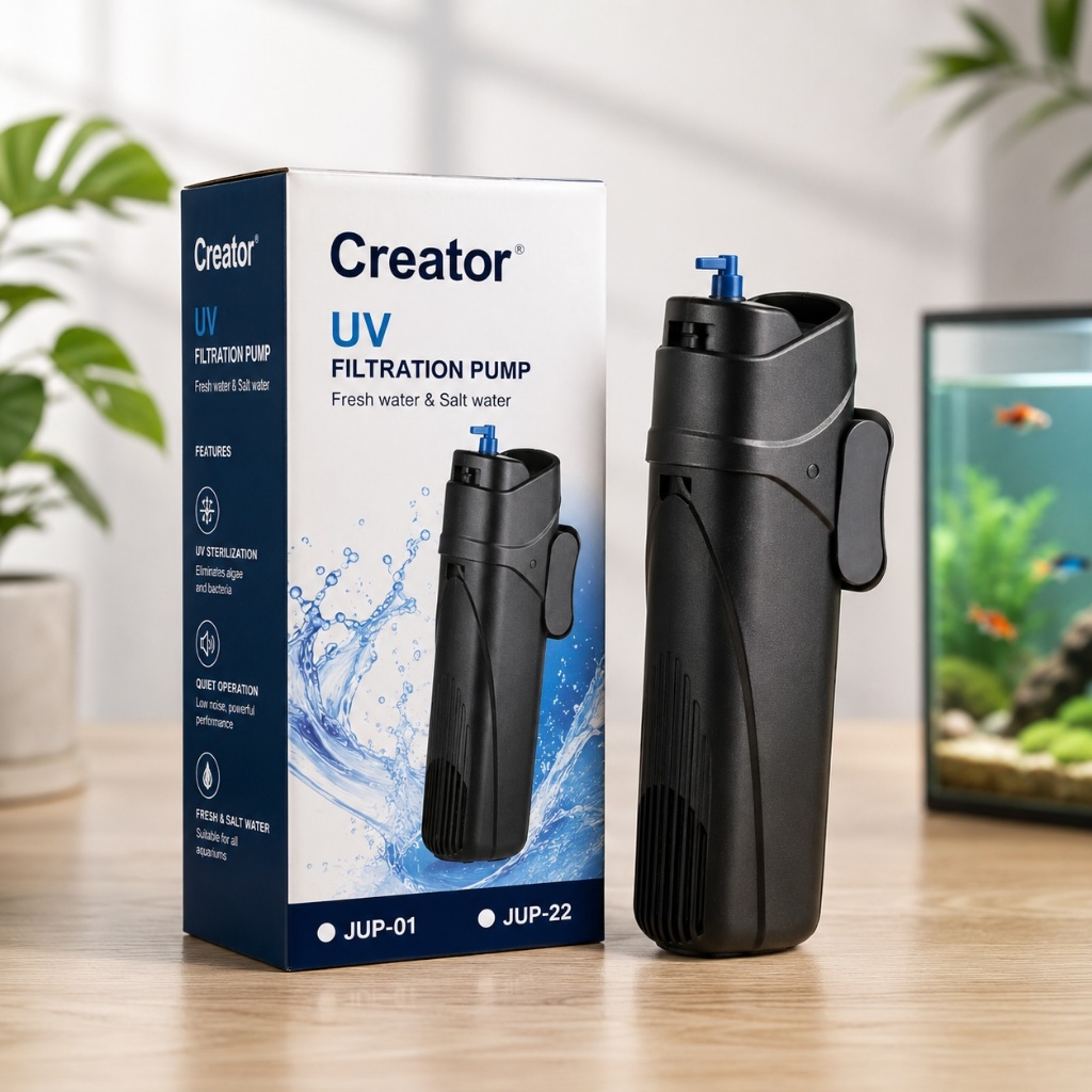 ปั๊มน้ำพร้อมหลอดยูวี Creator JUP-01/22 กระบอกกรองพร้อมหลอดยูวี สำหรับตู้ปลา ยูวีตู้ปลา