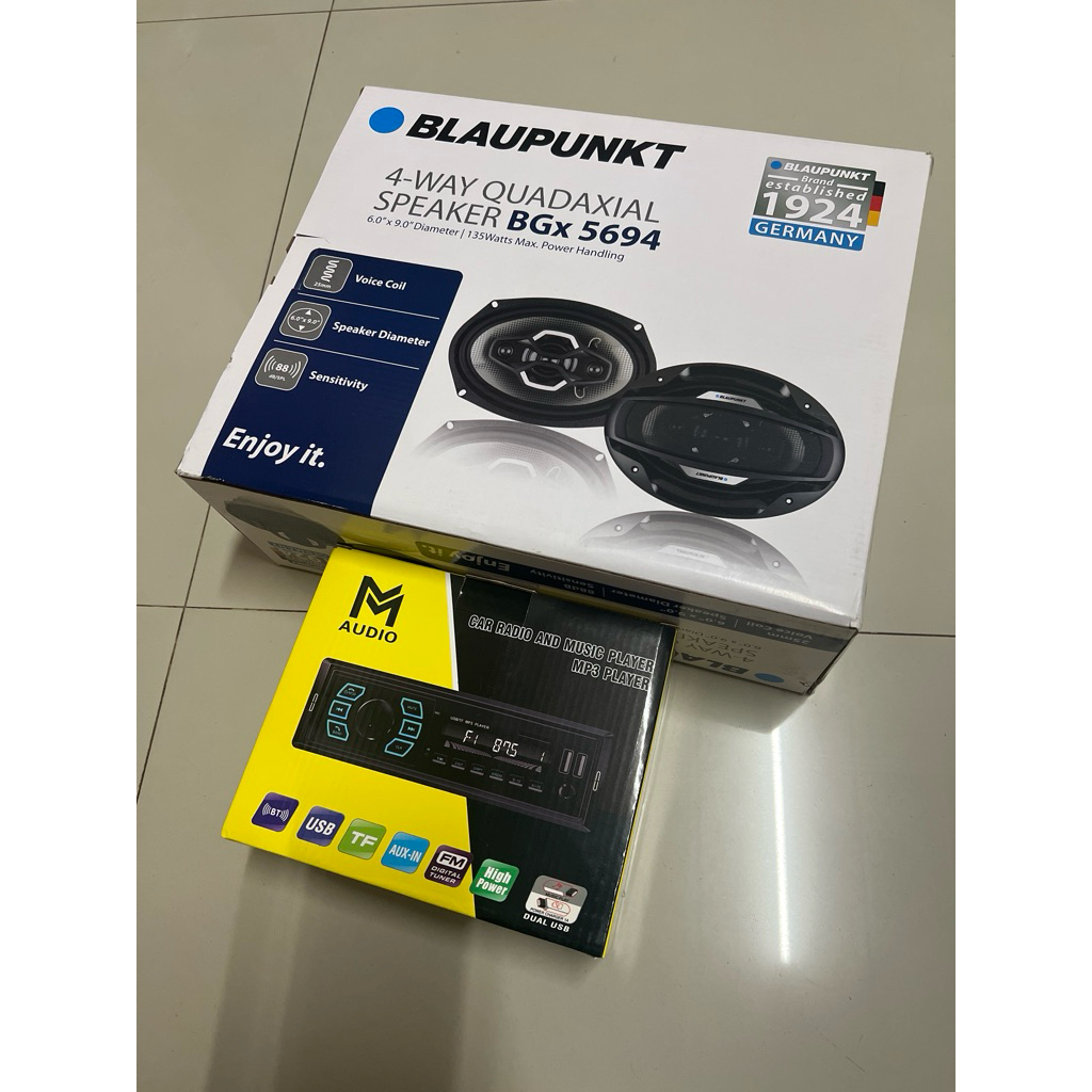 1695บาท​ เครื่อง​เล่น​บลูทูธ​1ตัว​ ลำโพง​6x9.1คู่​  ชุดเครื่องเล่นพร้อมลำโพงติดรถยนต์
