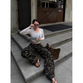CAMODENIM JEANS ยีนส์ลายทหารขายาว jeansbypat