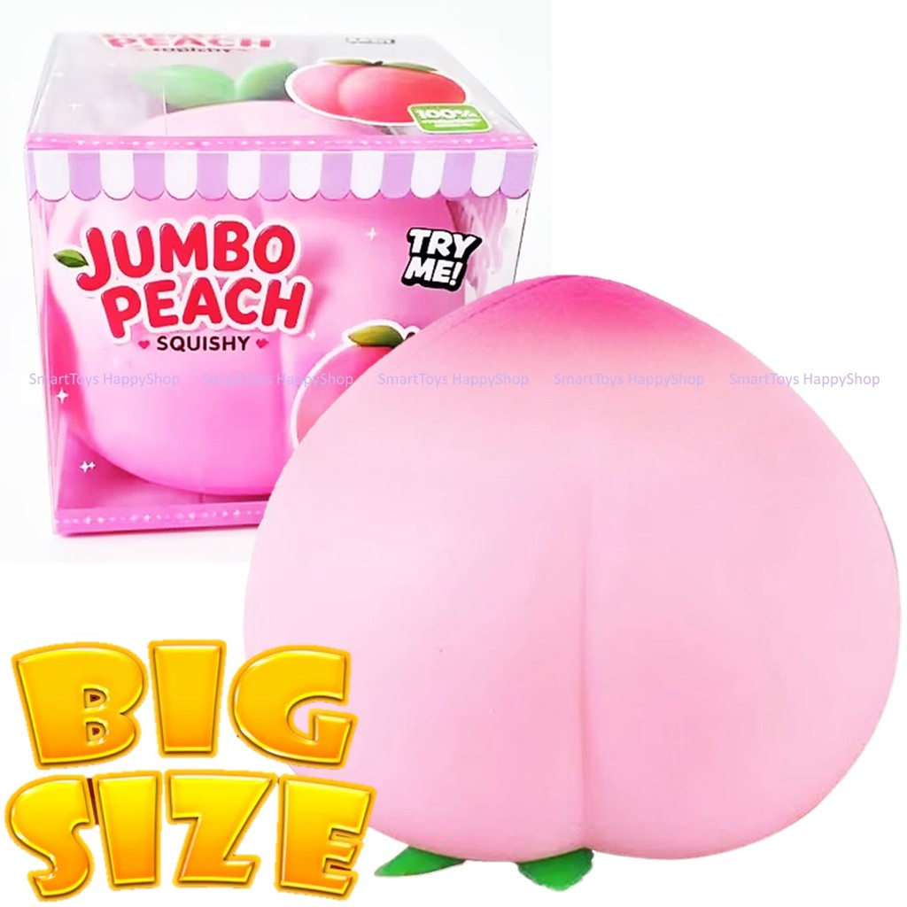 Big Jumbo Peach Squishy Pink สกุชชี่ลูกพีชไซส์ใหญ่พิเศษนุ่มมือหนุบหนับเพลินสุดๆ