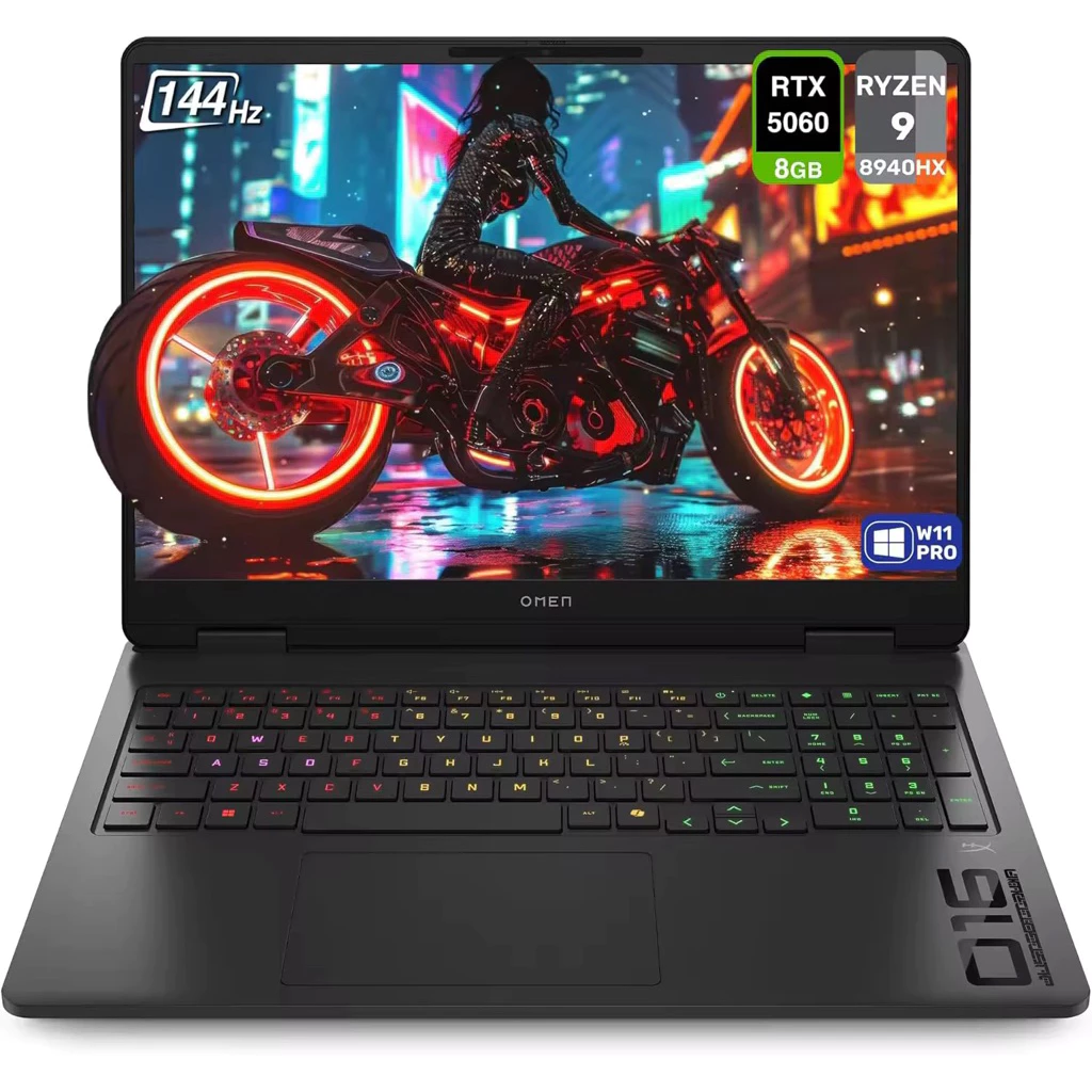 H/ POMEN Gaming Laptop AMD Ryzen 9-8940HX 32 GB DDR5 RAM 1TB PCle SSD 16" 2K (1920x1200) 144Hz Windows 11 Pro 5.3GHz for