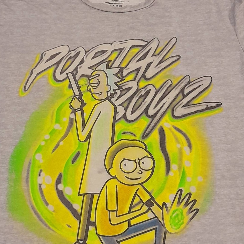 เสื้อยืดมือสอง - Size –M Rick and Morty "Portal Boyz"