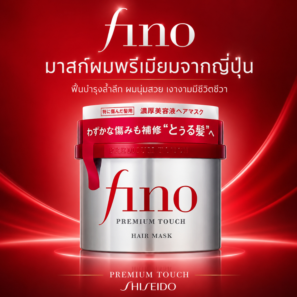 มาส์กบำรุงผม Fino Rich Beauty Essence กระปุกแดง ซ่อมแซม บำรุง ลดปัญหาผมแตกปลาย 230 กรัม