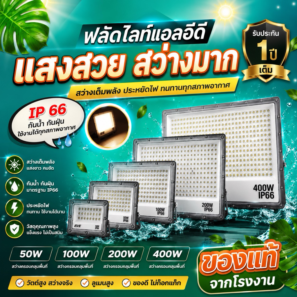 โคมสปอตไลท์ LED มุมแสงแคบทำให้แสงส่องไปได้ไกลขึ้น กันน้ำกันฝน ใช้กับไฟบ้าน 220V รับประกัน 1 ปี